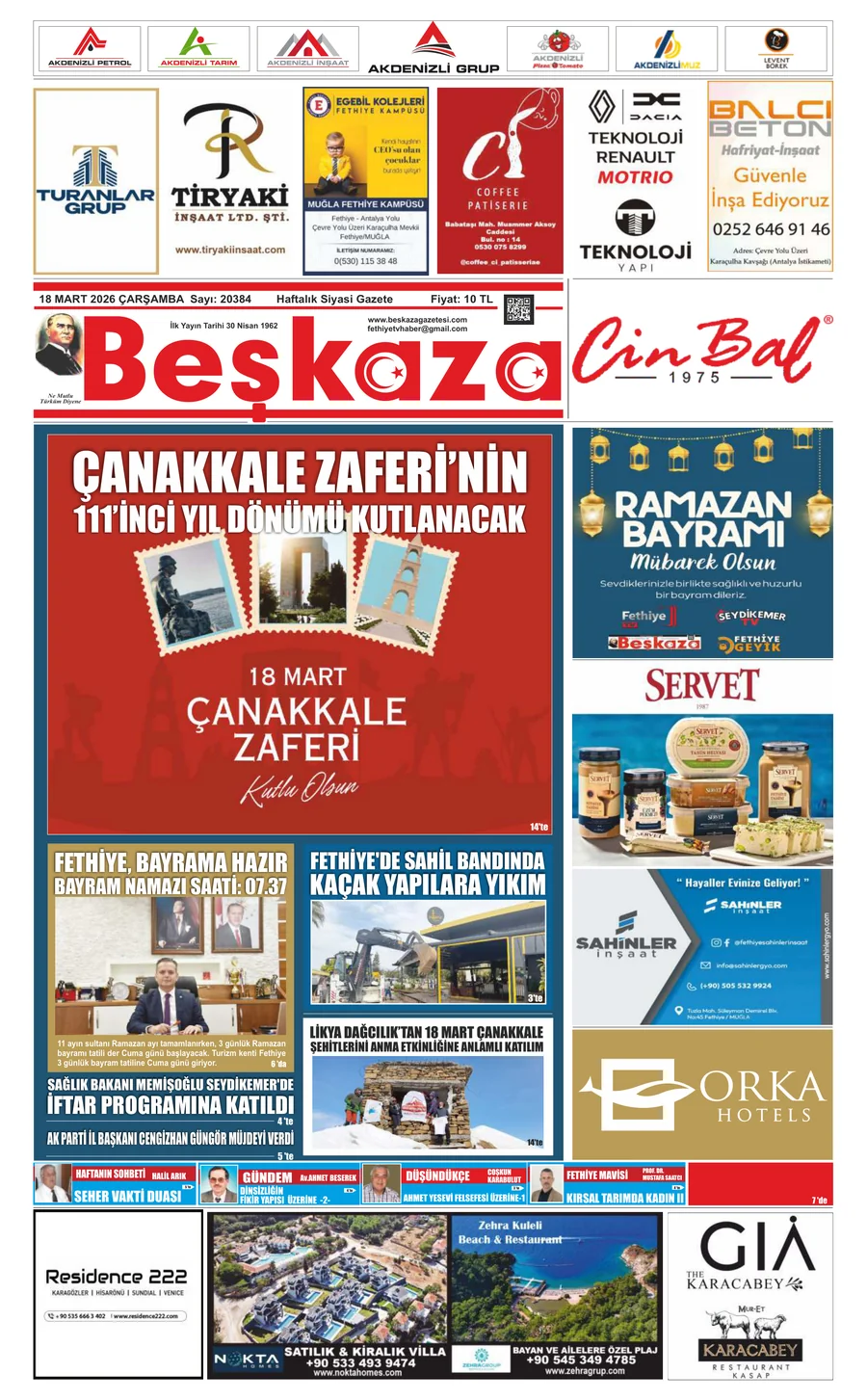 Beşkaza Gazetesi 18.03.2026