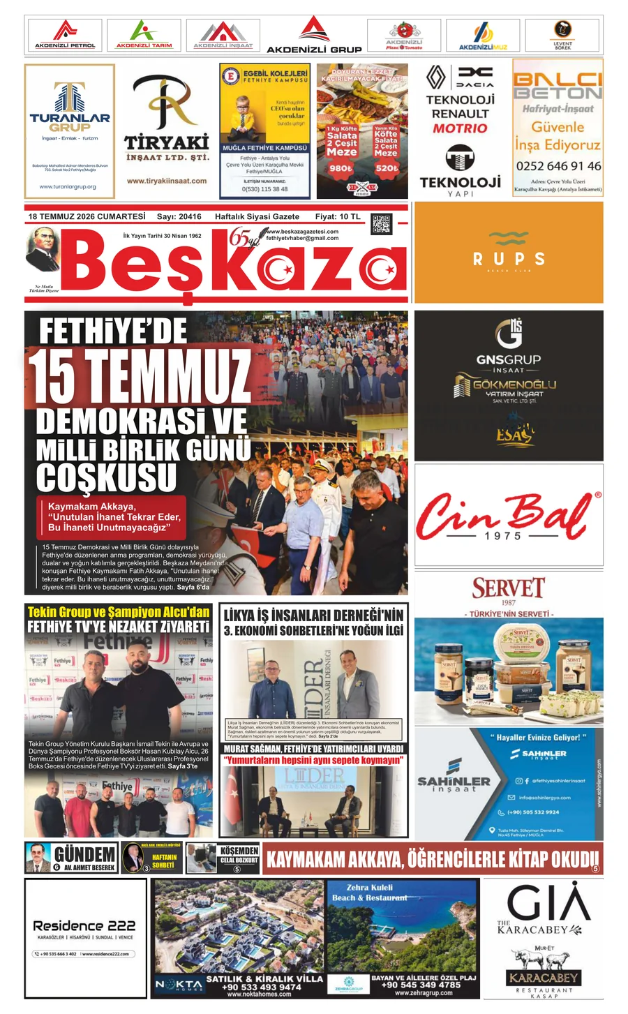 Beşkaza Gazetesi 18.07.2026