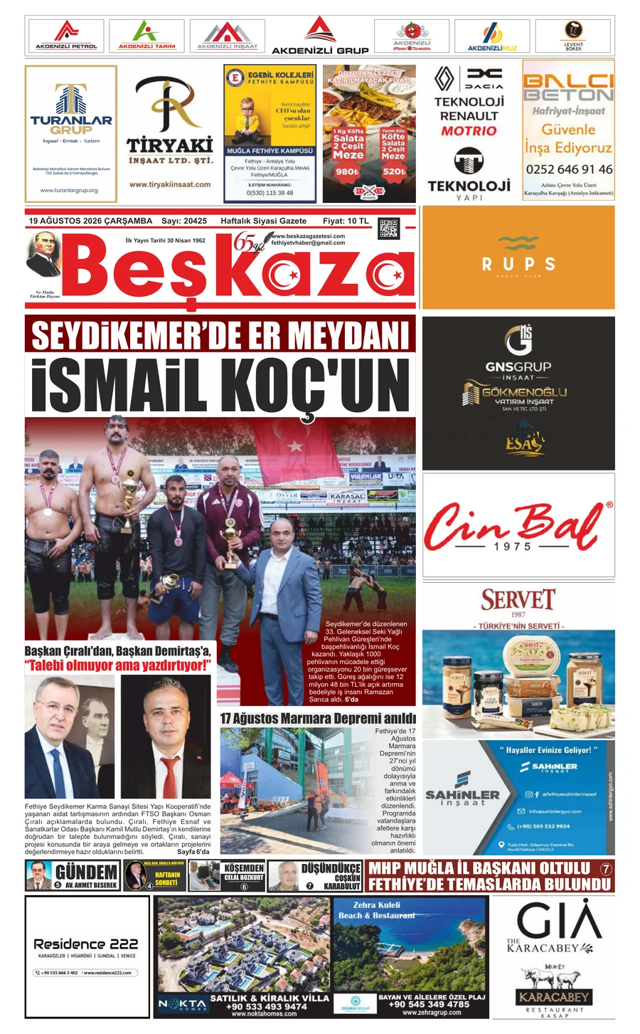 Beşkaza Gazetesi 19.08.2026