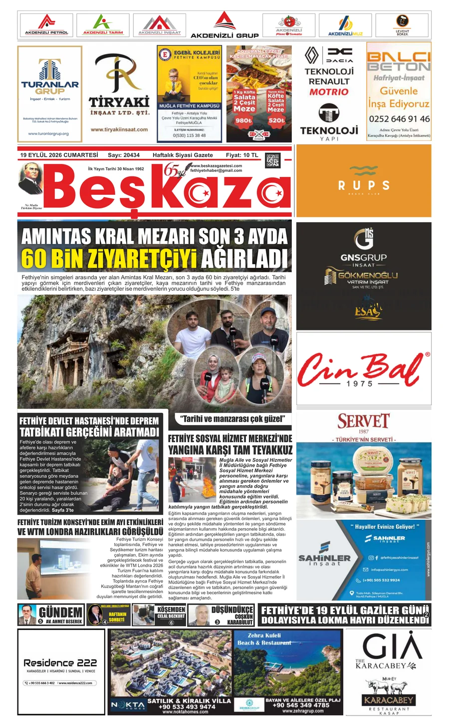 Beşkaza Gazetesi - 19.09.2026
