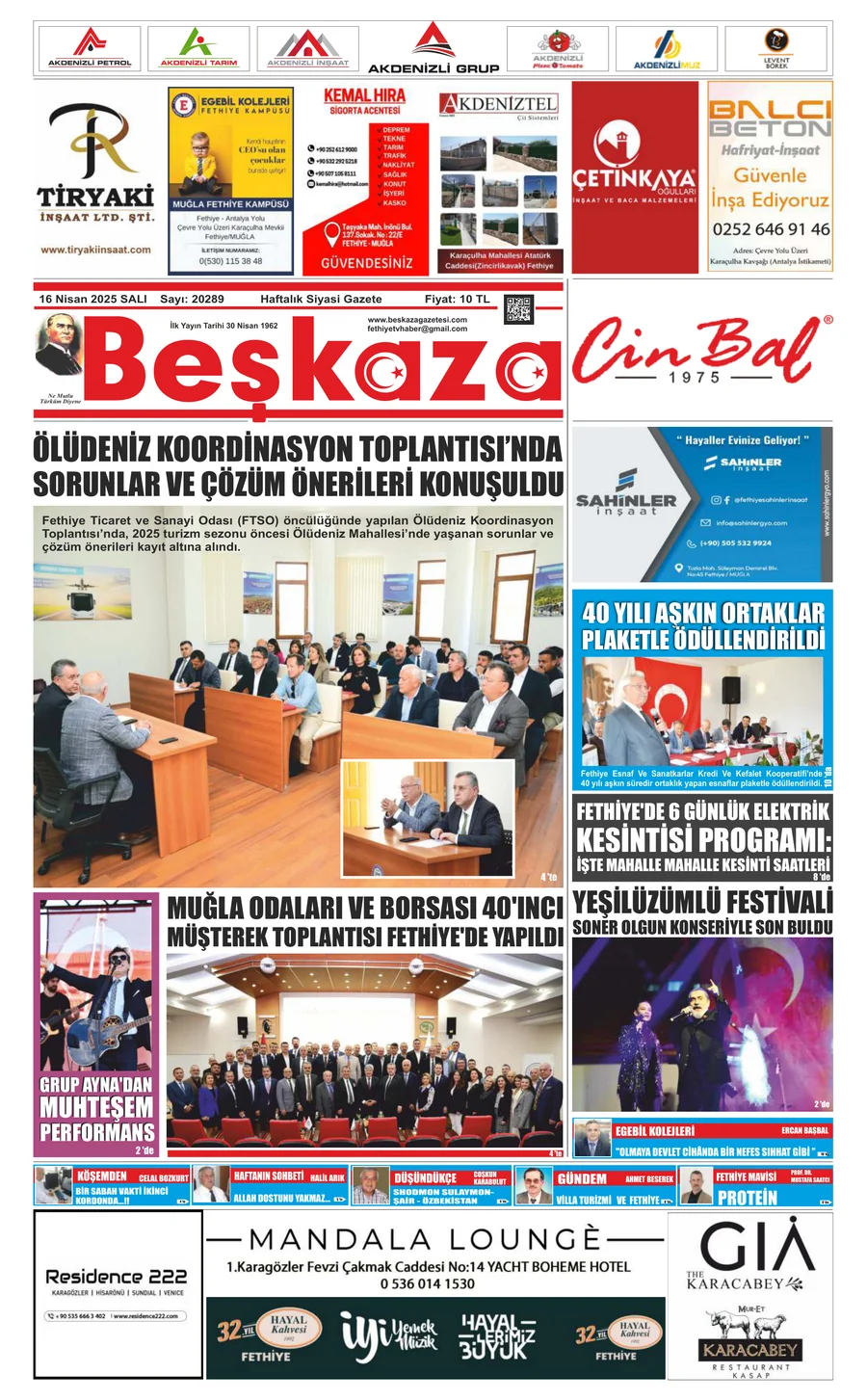 Beşkaza Gazetesi 20289.Sayı