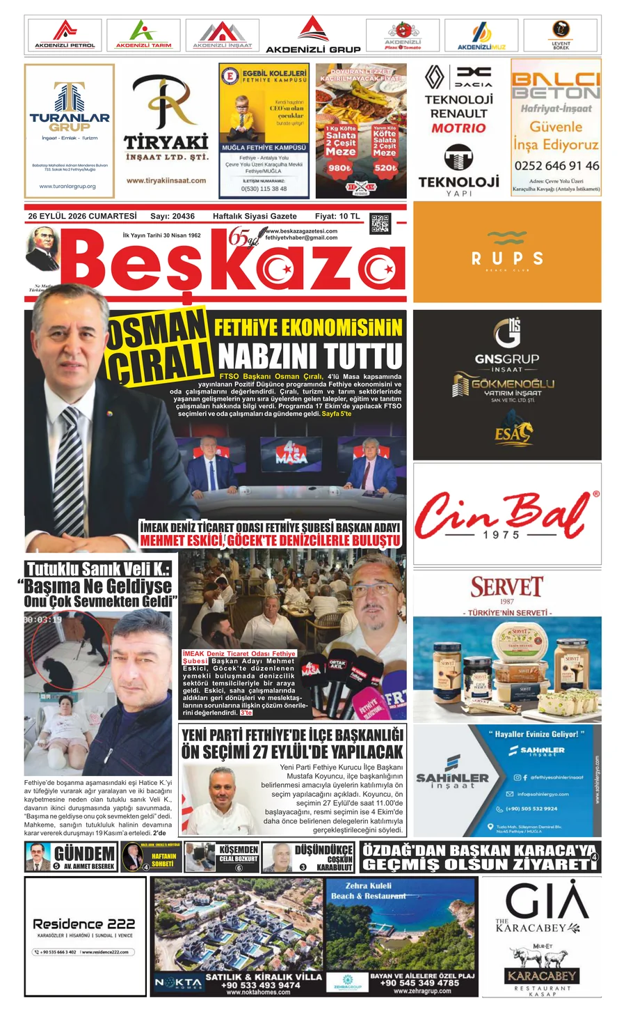 Beşkaza Gazetesi - 26.09.2026