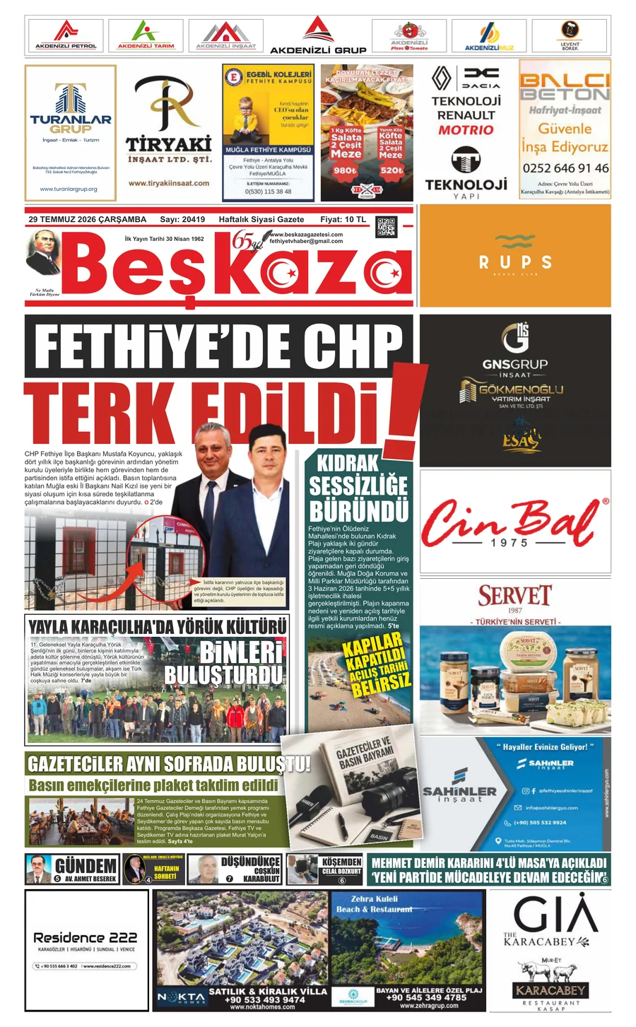 Beşkaza Gazetesi 29.07.2026