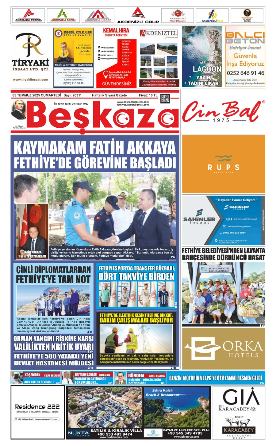 Beşkaza Gazetesi Sayı : 20311