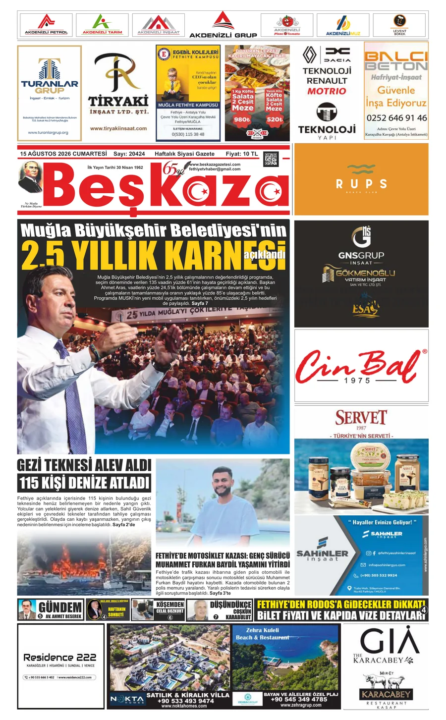 Beşkaza Gazetesi 15.08.2026