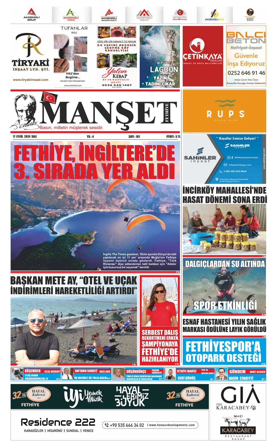 Manşet Fethiye 161.Sayı
