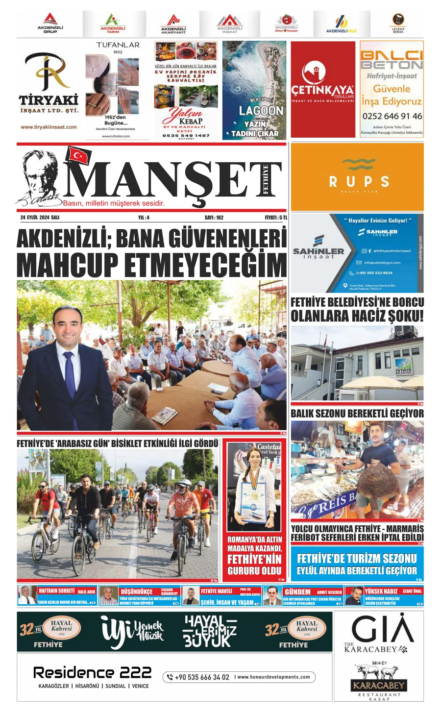 Manşet Fethiye 162.Sayı