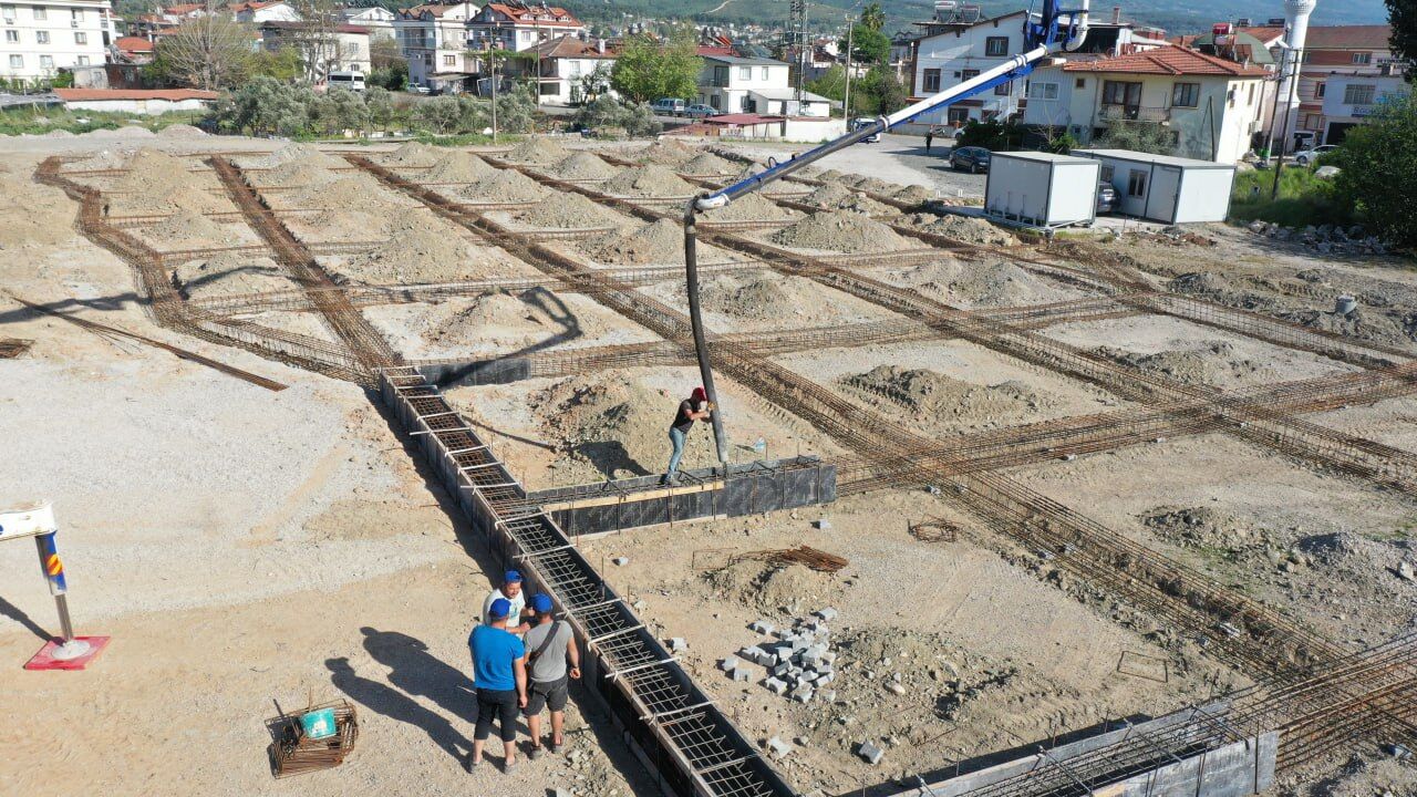 Seydi̇kemer Kapali Pazar Yeri̇nde İlk Betonlar Döküldü (1)