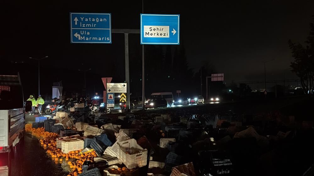 Tırdaki Tonlarca Narenciye Yola Savruldu