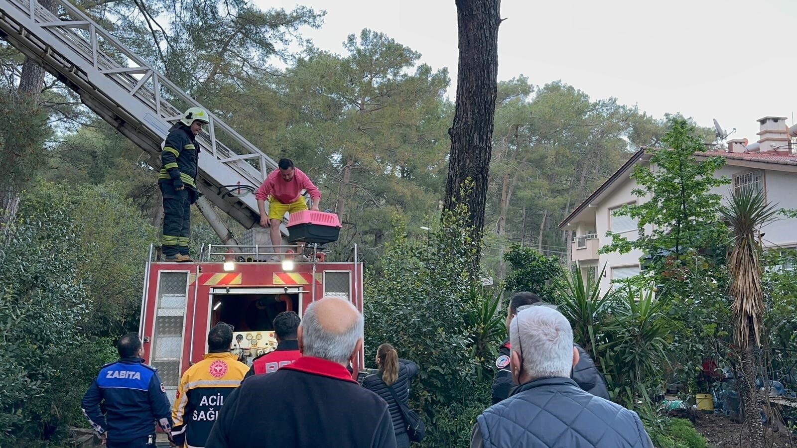 Marmaris'te Çatı Katı Yangını: Mahsur Kalan Bir Kişi Kurtarıldı