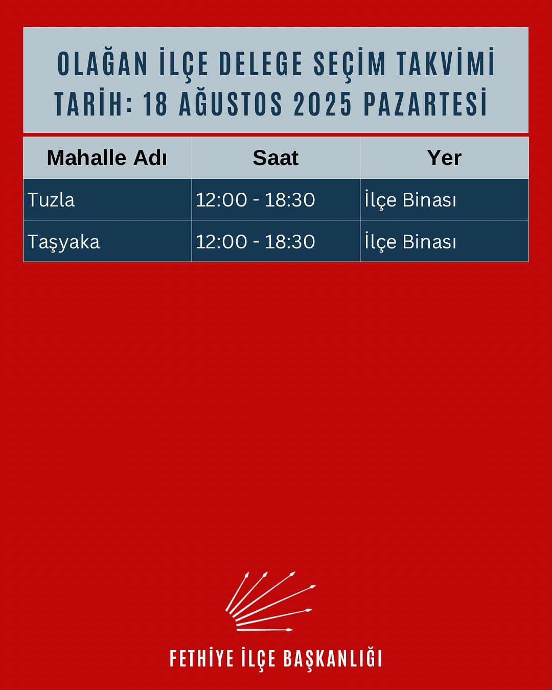 CHP Fethiye’de Delege Seçimleri 15 Ağustos’ta Başlıyor