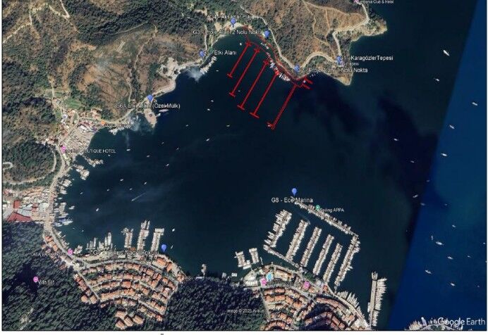 Fethiye Aksazlar Koyu’na 280 Bağlamalı Yat Ve Tekne Bağlama İskelesi Projesi