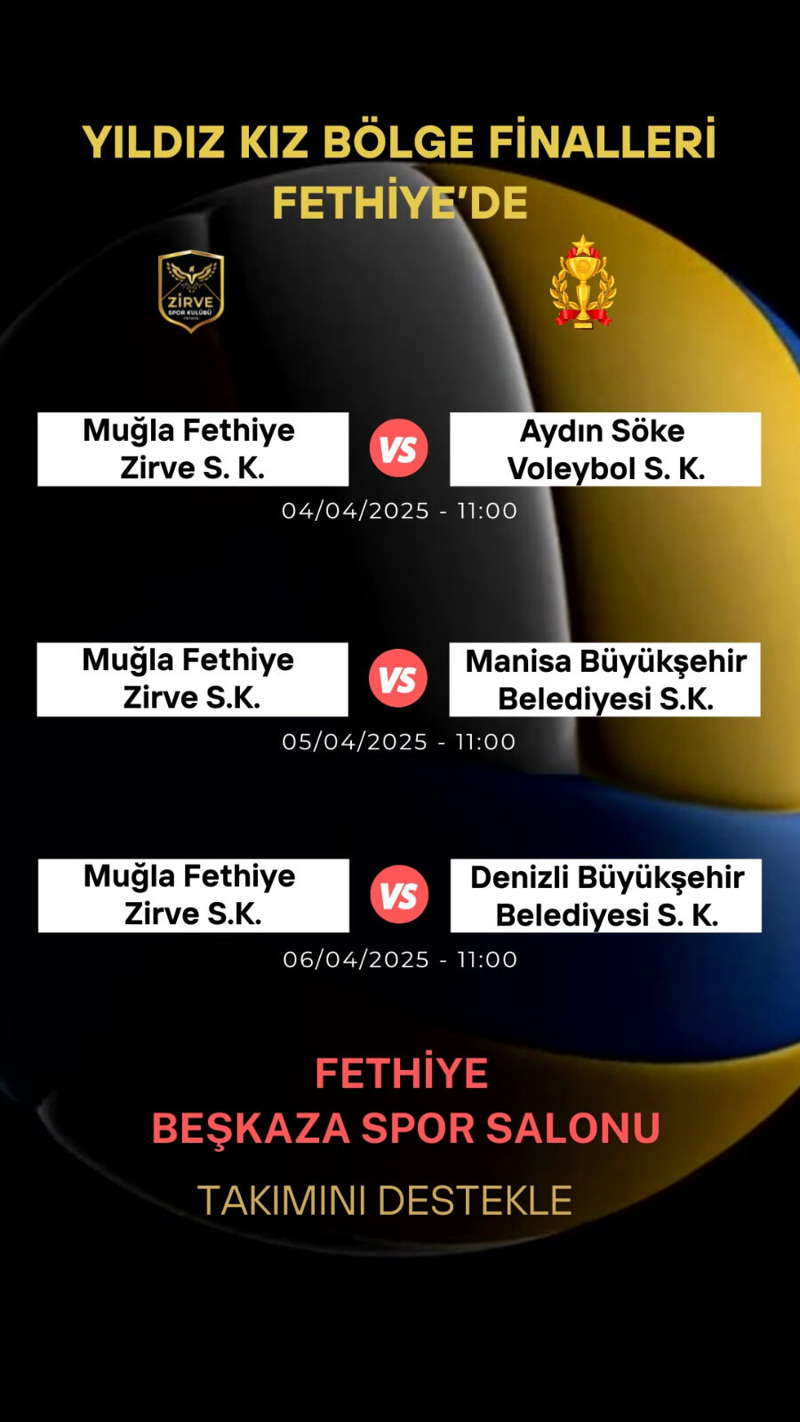 Fethiye Zirvespor Kulübü Yıldız Kız Takımı Bölge Şampiyonası’nda