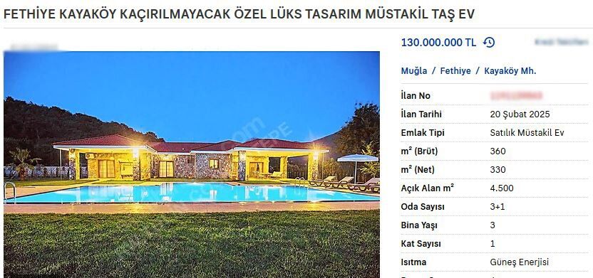 Fethiye’de Lüks Konutların Fiyatları Dudak Uçuklatıyor!