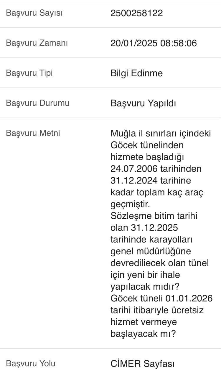 Göcek Tünelinde “Bedava” Beklentisi Yine Suya Düştü!