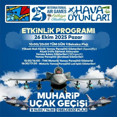 25. Uluslararası Fethiye Ölüdeniz Hava Oyunları Festivali Başlıyor
