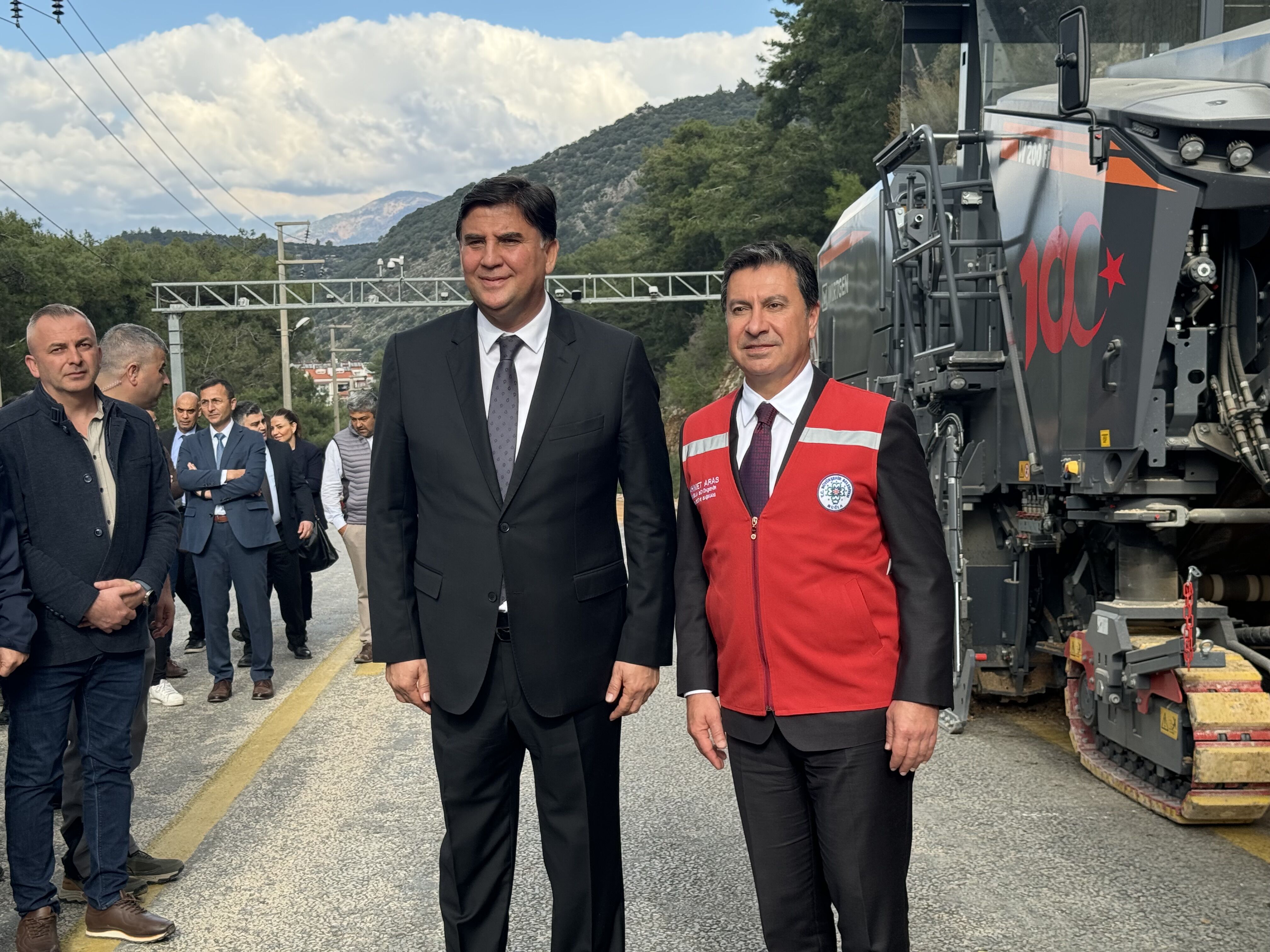 Fethiye-Ölüdeniz Yol Çalışmasında Başkanlar Sahada