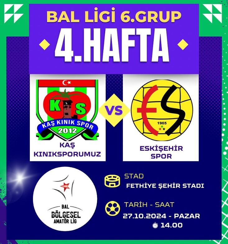 Kaş Kınık Spor - Eskişehirspor Maçı Fethiye'de Oynanacak