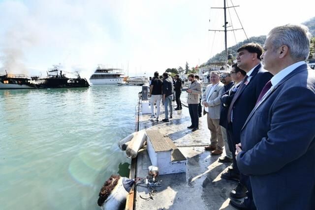 Kaymakam Ertaş ve Başkan Karaca Yangın Söndürme Çalışmalarını Takip Etti