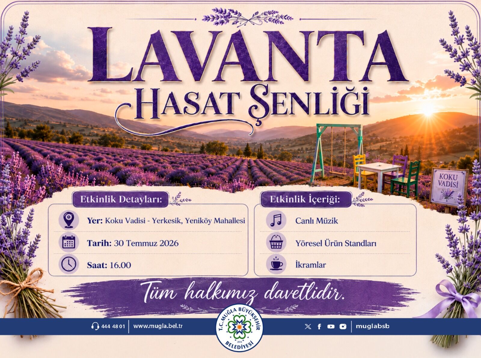Lavanta Hasat Şenliği 30 Temmuz'da Koku Vadisi'nde Başlıyor