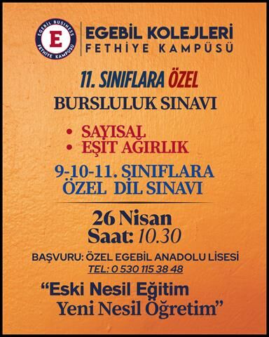 Egebil Koleji Fethiye’den Bursluluk Sınavı