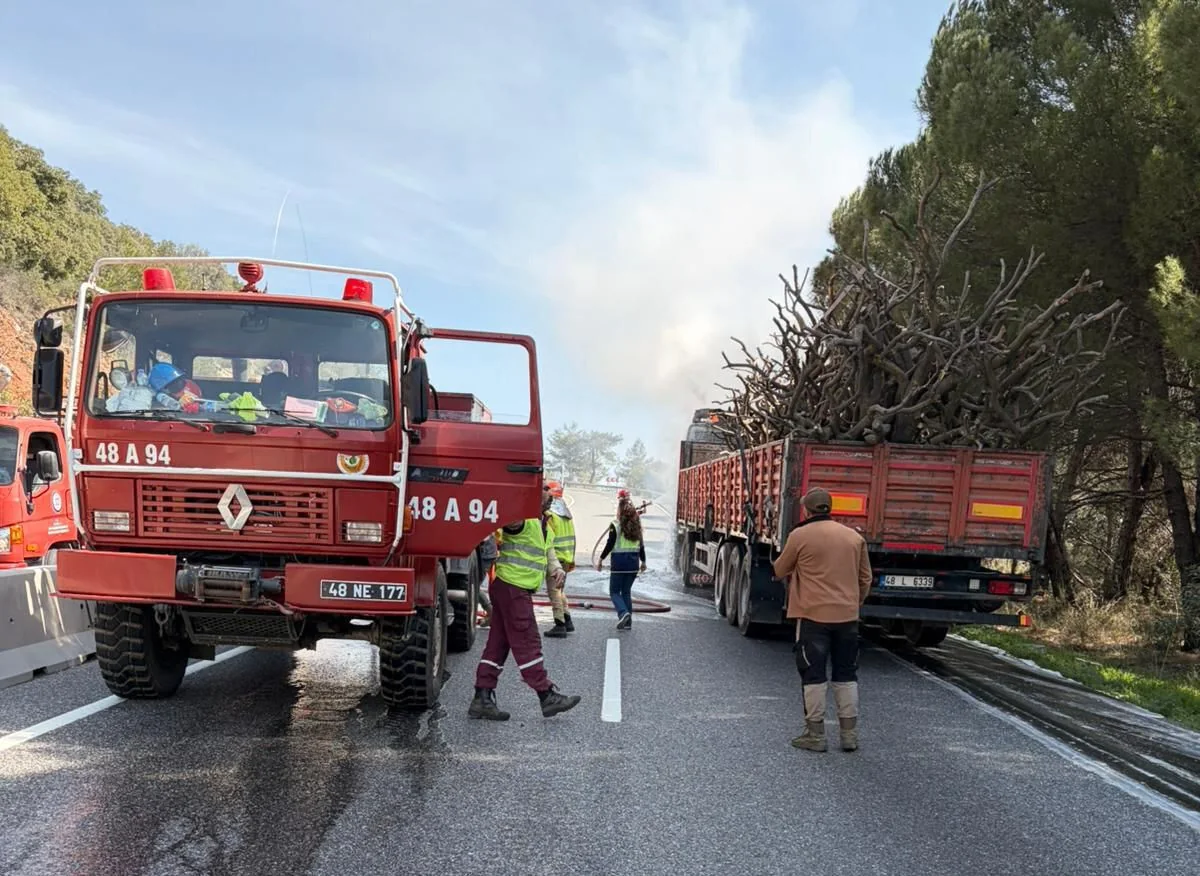 Sakar Geçidi’nde Araç Yangını Ormana Sıçramadan Söndürüldü