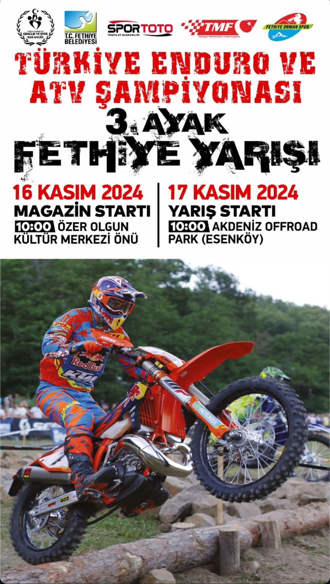 Türkiye Enduro ve ATV Şampiyonası 3. Ayak Yarışı Fethiye'de Yapılacak