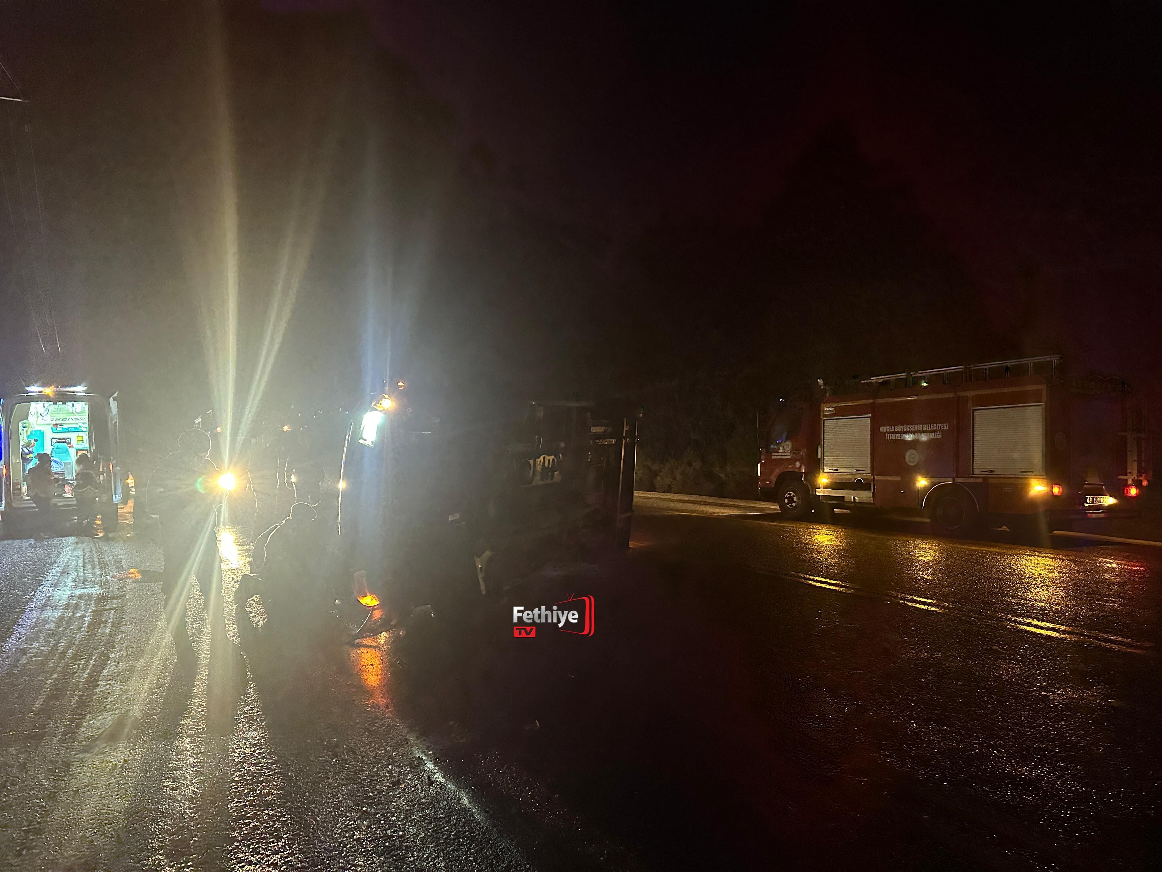 Fethiye'de Devrilen Minibüsün Sürücüsü Hayatını Kaybetti