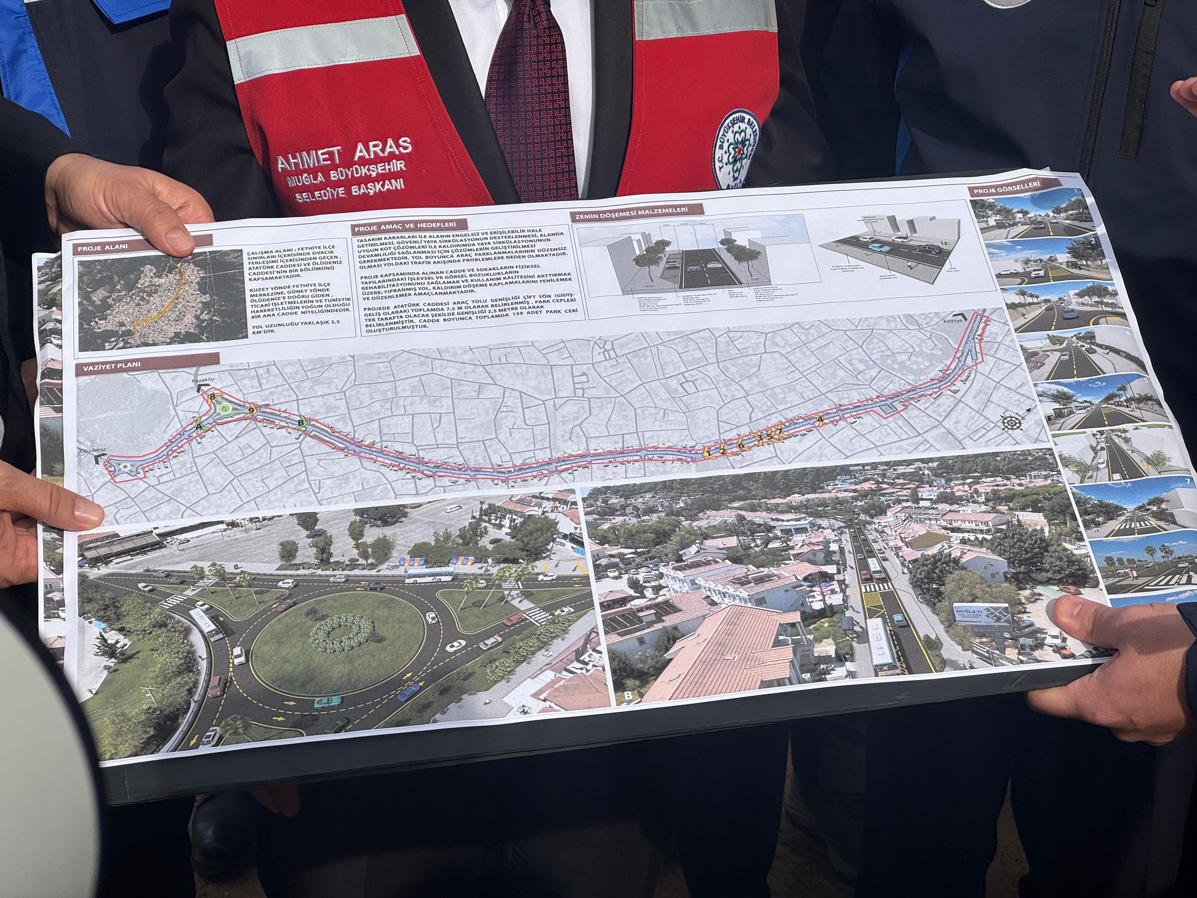 Fethiye-Ölüdeniz Yol Çalışmasında Başkanlar Sahada