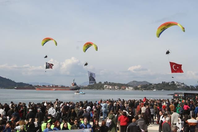 Fethiye'de Şehit Yüzbaşı Tayyareci Fethi Bey 111. Yılında Anıldı