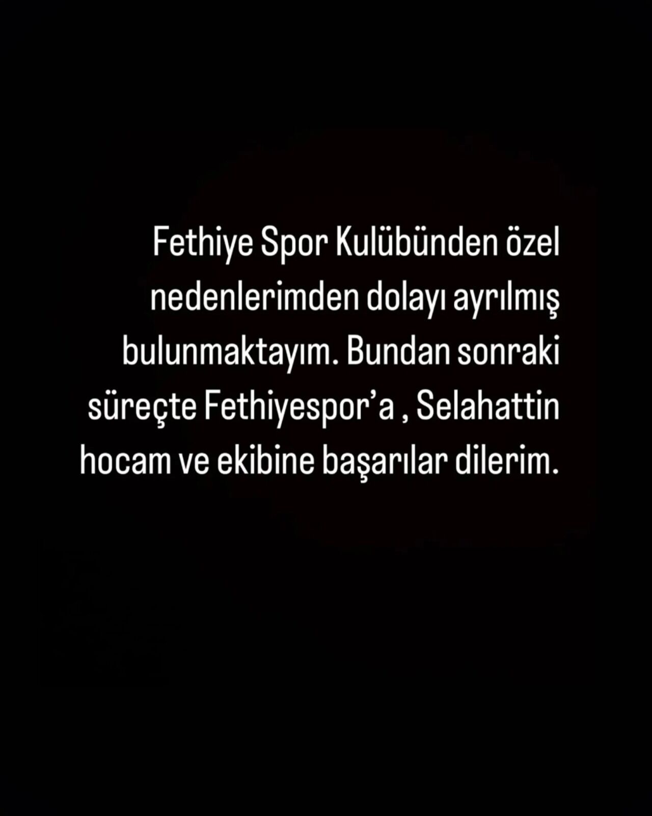 Metin Peker, Fethiyespor’dan Ayrıldığını Duyurdu