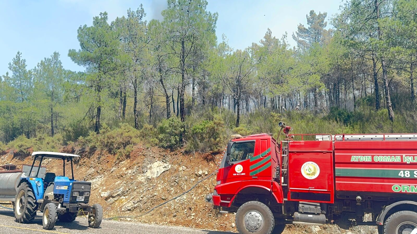 Yeşilüzümlü'de Kontrol Altına Alınan Noktada Alevler Yeniden Yükseldi