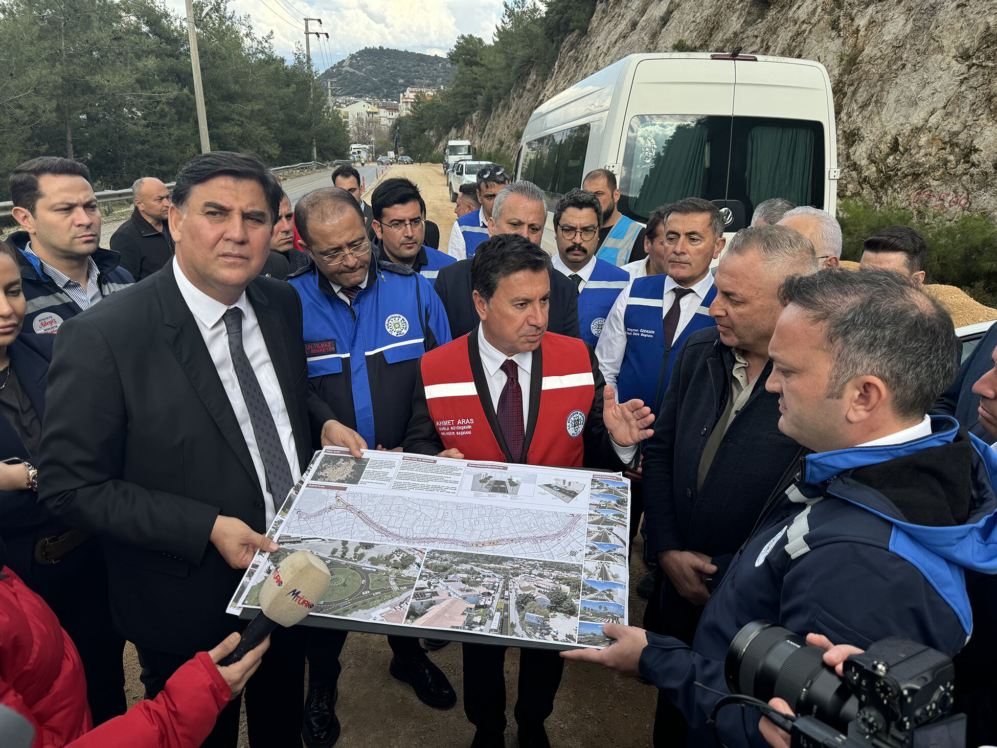 Fethiye-Ölüdeniz Yol Çalışmasında Başkanlar Sahada