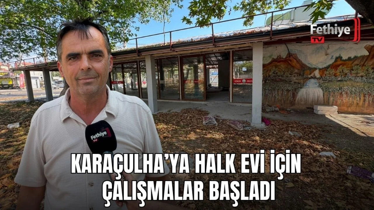 Fethiye Karaçulha Mahallesi'nde yapımı süren halk evi alanında yetkililer inceleme yapıyor.