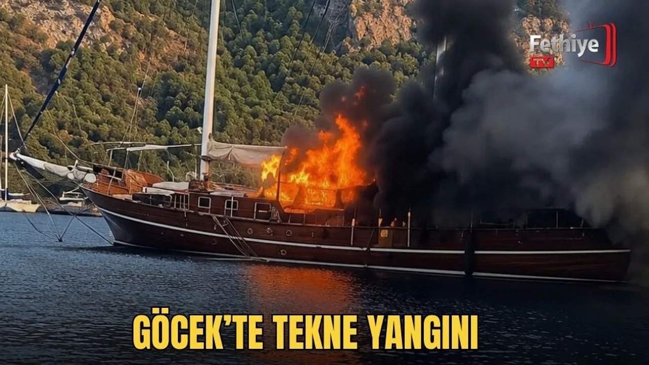 Göcek’te Tekne Yangını