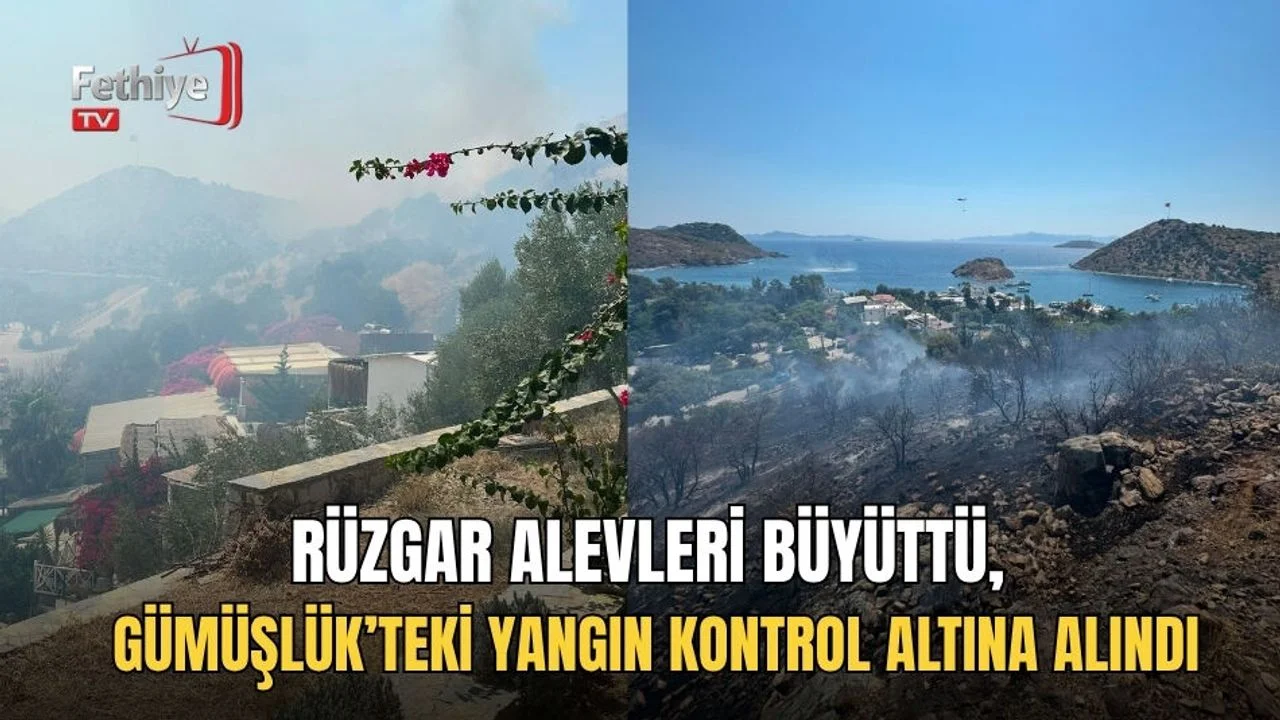 Rüzgar Alevleri Büyüttü, Gümüşlük’teki Yangın Kontrol Altına Alındı