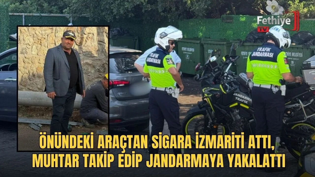 Önündeki Araçtan Sigara İzmariti Attı, Muhtar Takip Edip Jandarmaya Yakalattı