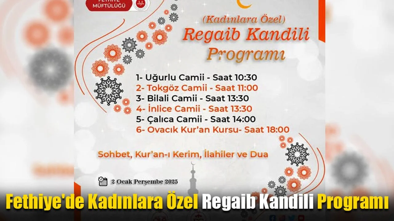 Fethiye'de Kadınlara Özel Regaib Kandili Programı