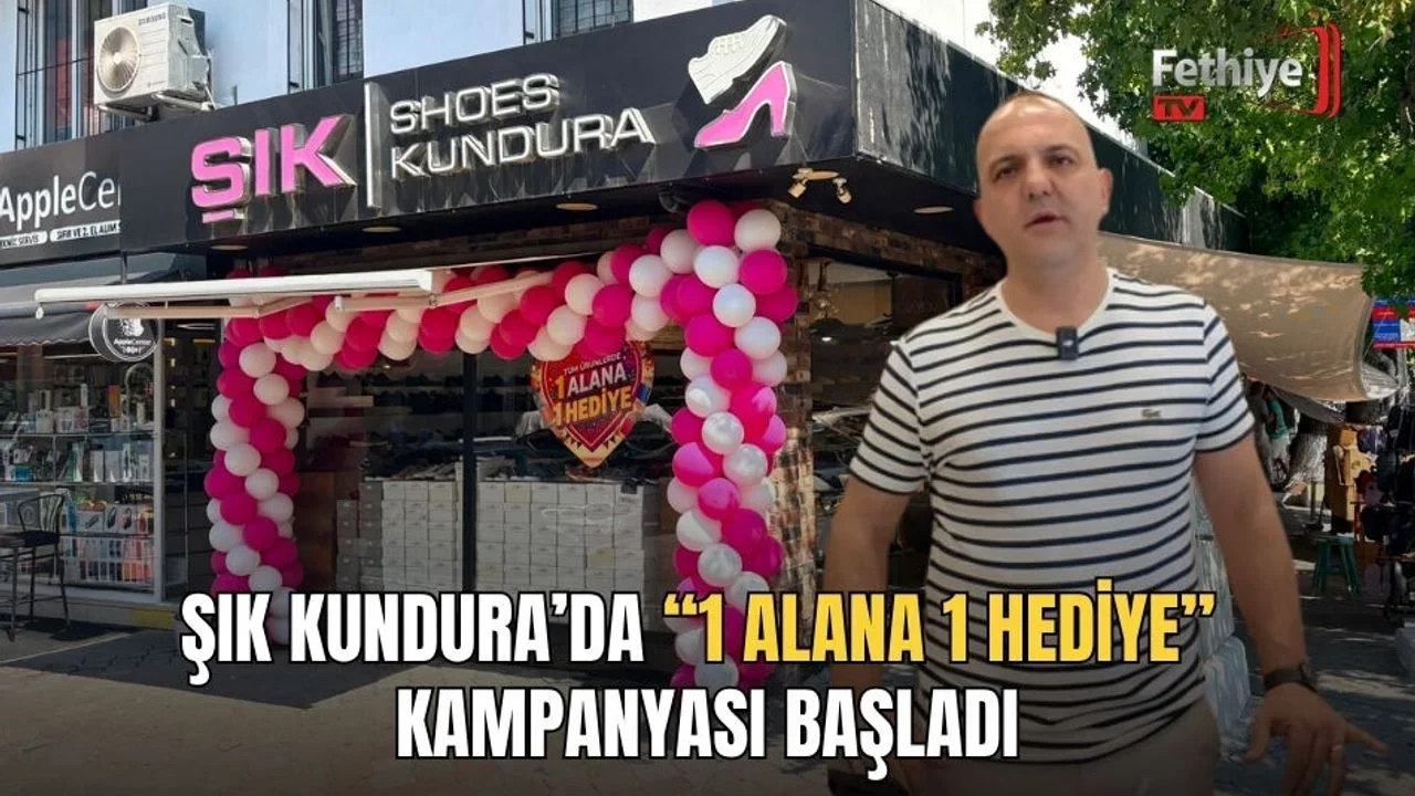 Şık Kundura mağazasında kampanya kapsamında bayan ve erkek ayakkabı modelleri raflarda sergileniyor.