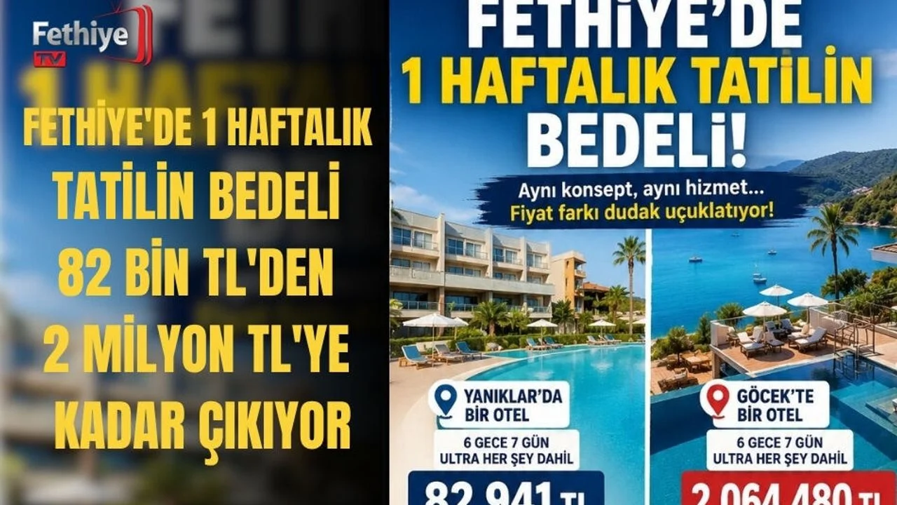 Fethiye'de 1 Haftalık Tatilin Bedeli 82 Bin TL'den 2 Milyon TL'ye Kadar Çıkıyor