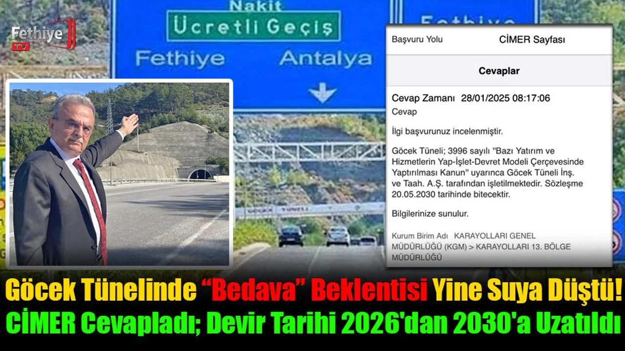Göcek Tünelinde “Bedava” Beklentisi Yine Suya Düştü!
