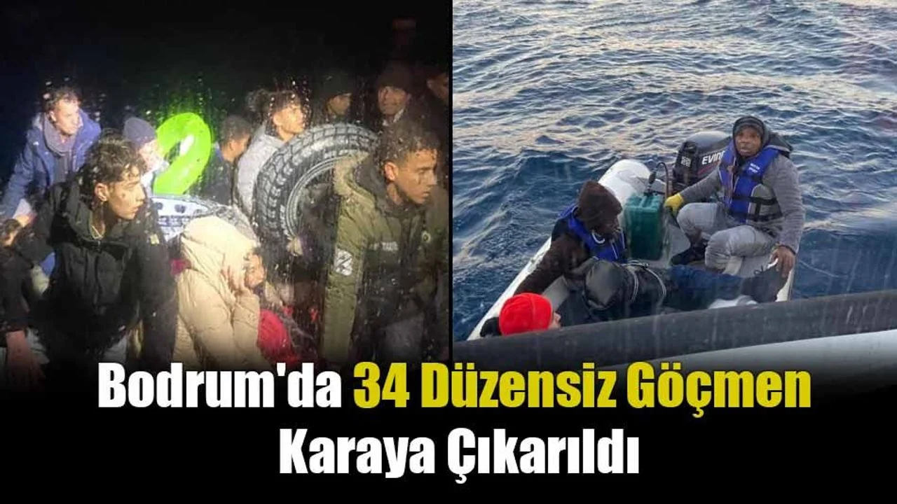 Bodrum'da 34 Düzensiz Göçmen Karaya Çıkarıldı