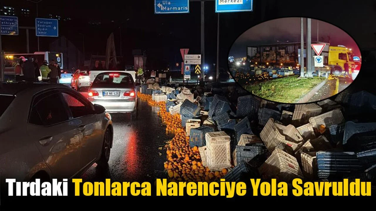 Tırdaki Tonlarca Narenciye Yola Savruldu