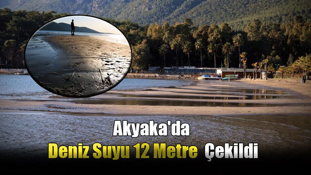 Akyaka'da Deniz Suyu 12 Metre Çekildi