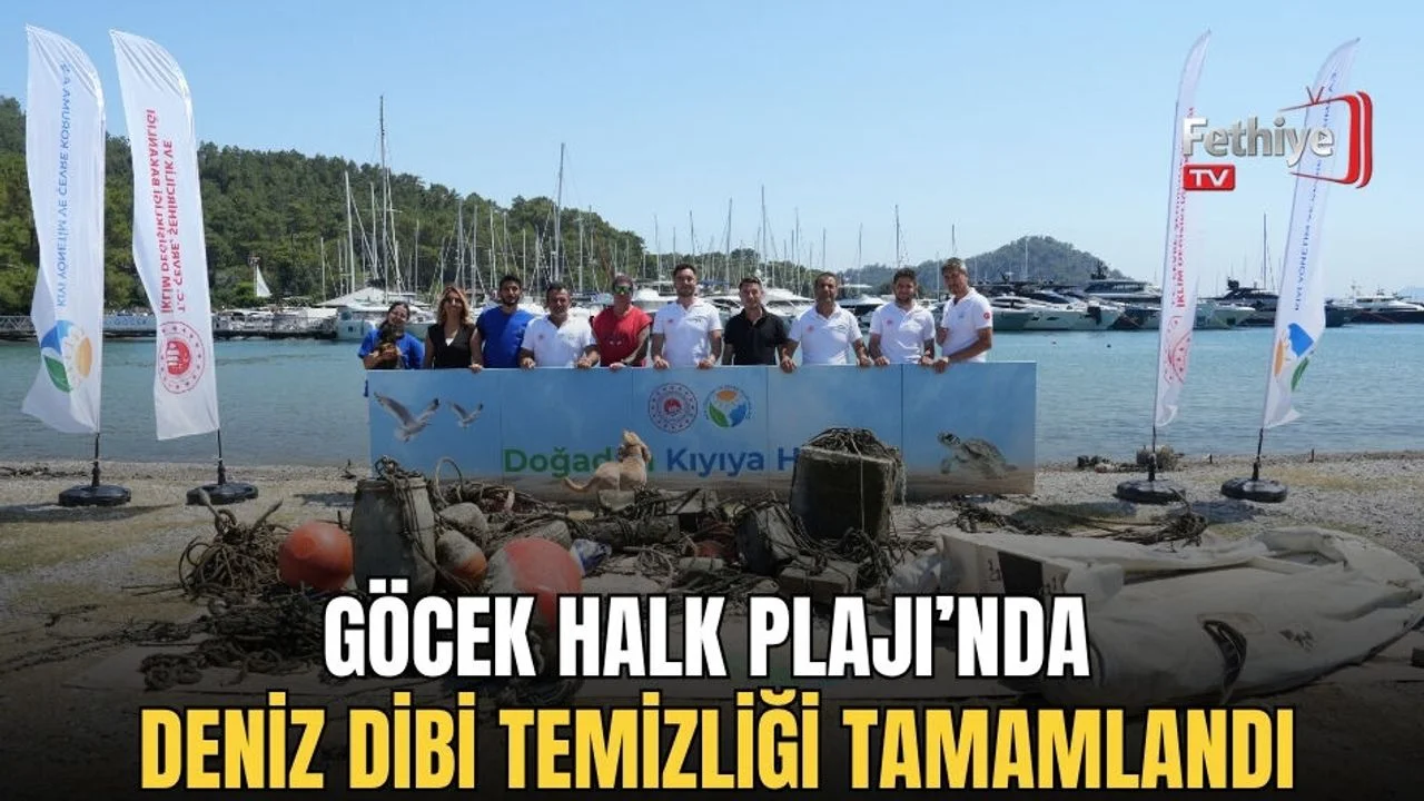 Göcek Halk Plajı'nda Deniz Dibi Temizliği Tamamlandı