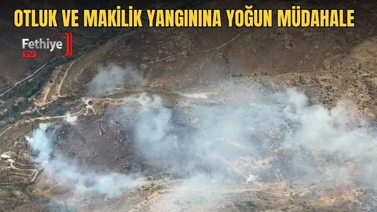 Otluk ve Makilik Yangınına Yoğun Müdahale