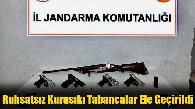 Ruhsatsız Kurusıkı Tabancalar Ele Geçirildi