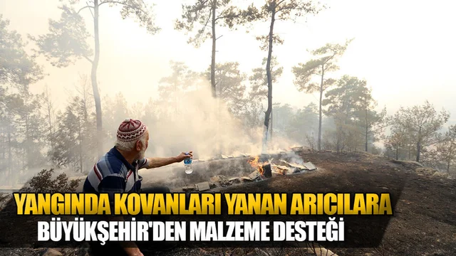 Yangında Kovanları Yanan Arıcılara Büyükşehir'den Malzeme Desteği