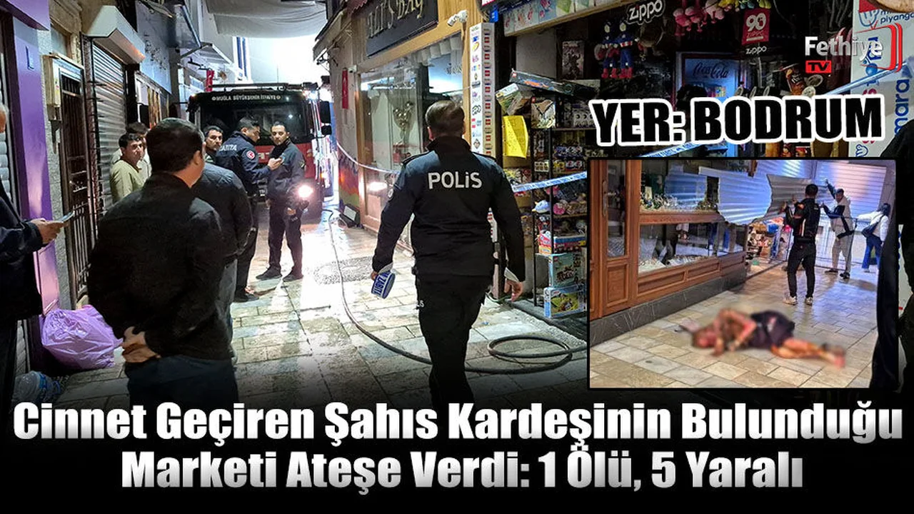 Cinnet Geçiren Şahıs Kardeşinin Bulunduğu Marketi Ateşe Verdi