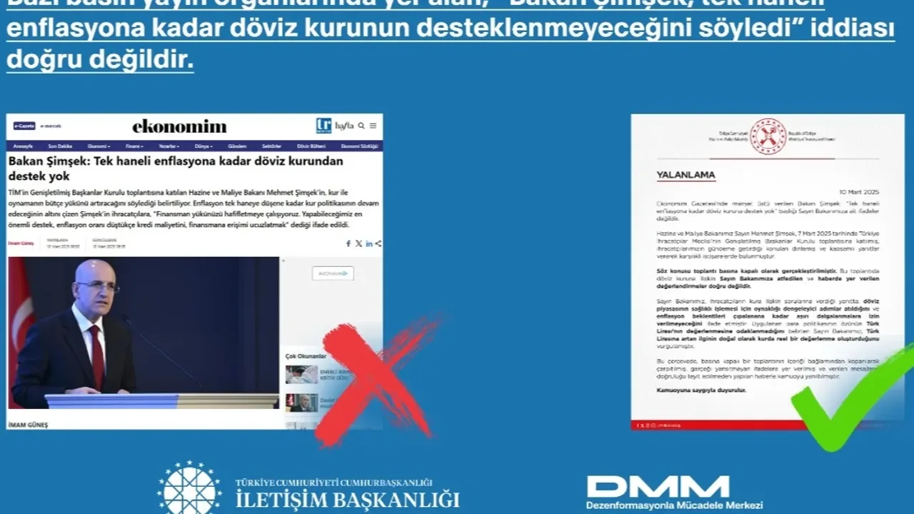 Bakan Şimşek Hakkındaki Döviz Kuruna İlişkin İddialara Yalanlama